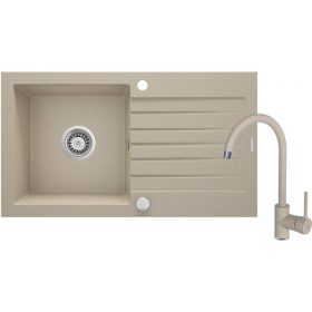   Deante Zorba szett 1 medencés beépíthető tálca homok, nemezja csappal együtt